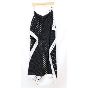 Club Monaco Matie Silk Scarf Polka Dot Print Black White Contrast NWT new light